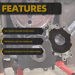M295HV High Volume Melling Oil Pump kit Compatible with 4.8L 5.3L 6.0L Silverado Avalanche Suburban Tahoe Trailblazer GMC Sierra Yukon Cadillac Escalade, with Gaskets and Balancer Bolt