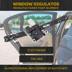 Rear Left Driver Side Power Window Regulator with Motor Assembly Compatible with BMW 3 Series E90 E91 323i 325i 328i 330i 335i M3 2006-2012 Replaces 748-468 51357140589