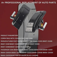1 Pair Left Driver and Right Passenger Side Exterior Door Handle Kit Replacement Compatible with Nissan 350Z 2003-2009 Replaces# 80607-CD41E 80607-CD400 (Carbon Fiber)