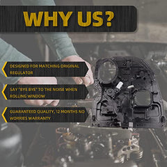 Rear Left Power Window Regulator with Motor Assembly Compatible with Dodge Ram 1500 Pickup 2009-2020 Rear Driver Side Door Regulator Replaces# 68045171AA 68045171AB 68045171AC