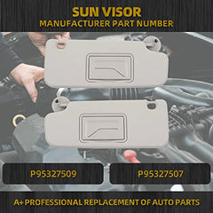 Left Driver & Right Passenger Side Sun Visor Compatible with Chevy Sonic 2012-2020 Spark 2013-2016 Replaces P95327509 P95327507 Sunvisor