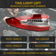 Driver Side Tail Light Assembly Compatible with 2013-2016 Ford Fusion S SE Left Rear Tail lamp Replace# DS7Z-13405-H (4 pins)