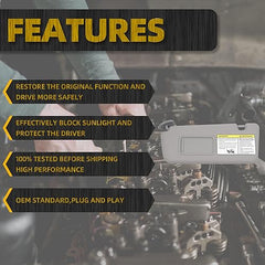 Left Driver Side Sun Visor Compatible with Toyota RAV4 2004 2005 Replace 74320-42420-B0 Sunvisor (Gray)