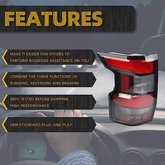 Left Driver Side Tail Light Assembly Rear Lamp Compatible with 2022 2023 2024 Nissan Frontier