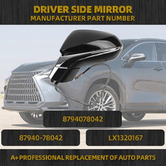 Left Driver Side Mirror Compatible with Lexus NX200t NX300 NX300h 2018-2021 with Power Folding Adjustment Glass Heated Memory Signal Light Blind Spot Detection BSD Replaces 8794078042 13Pins