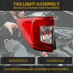 Tail Light Assembly LED Compatible With 2019-2022 Honda Pilot 2019-2021 Honda Passport Rear Lamp Left Driver Side 33550TG7A11