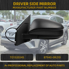 Driver Side Door Mirror Compatible with 2016 2017 2018 Toyota RAV4 Non-Heated Power Adjustable Manual Fold Spotter Mirror Rear View Left Side Mirror Black 3 Pins TO1320345 87940-0R210