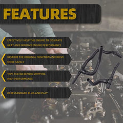 5058437AK Heater Hose Set with TEE Supply-Return Compatible with Dodge Journey 2.4 VVT 2008 2009 2010 2011 2012 2013 2014 2015 2016 2017 2018 2019 2020 Replaces 5058437AD 5058437AI