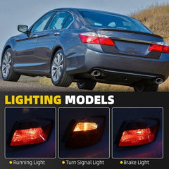 Tail Light Assembly Compatible with 2013 2014 2015 Honda Accord Sedan EX LX Sport Halogen Rear Lamp Taillight Right Passenger Side Replace#33500T2AA01 HO2805101