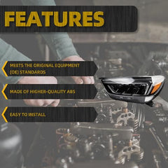 Full LED DRL Head Light Assembly Compatible With Buick Encore 2017 2018 2019 2020 2021 2022 Replace 42740097 42679380 Driver Side Left Headlamp