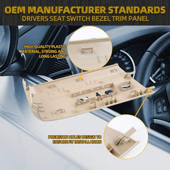 Seat Switch Cover Bezel Trim Panel Housing Compatible with 2007-2014 Ford Expedition