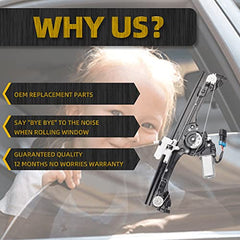 Front Left Driver Side Window Regulator Assembly w/Motor Compatible with Fiat 500 2012-2019 1.4L Replaces 751-648 68070267AD 68070267AE 68070267AC