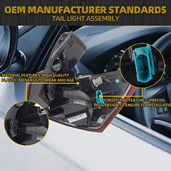 Left Driver Side Outer Taillight Assembly Compatible with 2018 2019 2020 Chevy Equinox Replaces 84769835 Rear Brake Lamp Halogen Type