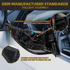 Left & Right Tail Light Assembly Rear Lamp Compatible with 2013-2017 Chevrolet Traverse Replace 84266019 84266020