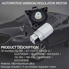 Front Left Window Lift Motor Compatible with Mazda 3 2004-2009 Mazda 6 2003-2008 Mazda CX7 2007-2012 Mazda CX9 2007-2015 Mazda RX8 2008-2011 GJ6A5958XF G22C5958XC D6515958XB 742-801