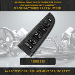 15883323 Driver Side Power Window Switch & Bezel Assembly Compatible with 2003-2007 Chevrolet Siverado GMC Sierra Vehicle Models Replace# DWS-220