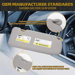 Left Driver Side Sun Visor Compatible with Honda CRV CR-V 2017-2022,with Vanity Light | Makeup Mirror | Gray, Replaces# 83280-TLA-A62 83280-TLY-H11ZB