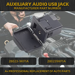 28023-9KF1A Aux Port USB Jack Compatible with Nissan Altima Sentra Versa 2015-2019 Auxiliary Audio Adapter Input