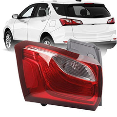 Left Driver Side Outer Taillight Assembly Compatible with 2018 2019 2020 Chevy Equinox Replaces 84769835 Rear Brake Lamp Halogen Type