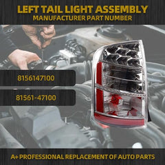 Driver Side Tail Light Compatible with 2006 2007 2008 2009 Toyota Prius Rear Left Tail Light Replaces# 8156147100 W/Light Bulbs