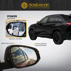 8Pins Driver Side Mirror Compatible with 2019-2024 Toyota Rav4 Left Side Rearview With Power Heated Turn Signal Blind Spot Detection Manual Folding Midnight Black Metallic Replace 879400R271