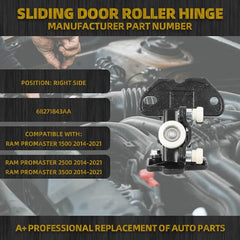 Sliding Door Roller Hinge (Middle Pulley Right) Compatible with RAM ProMaster 1500 2500 3500 2014-2021 Van Door Parts Repalce #OE 68271842AA