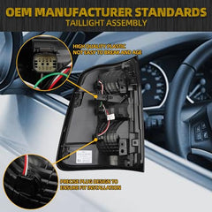 Halogen Taillight Compatible with 2025 Dodge Ram 1500 Smoked Black Bezel Tail Light Rear Lamp Right Passenger Side Bulb Included Replace#68531046AA