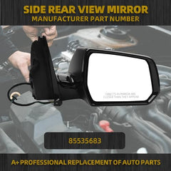 Right Passenger Side Mirror Compatible with 2020-2021 Chevrolet Traverse Power Heated Manual Foldin Black Cover Replace Rear View Mirror 85535683 (5pin)