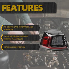 LED Driver Side Tail Light Assembly Compatible with 2019 2020 2021 2022 2023 Jeep Cherokee Rear Left Taillight Outer Replace# CH2804119 68275959AF