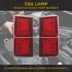 UTV Ranger LED Tail Lights Compatible with Polaris Ranger 1000 XP/Crew 2018 2019 2020 2022 Rear Brake Stop Running Lamps OEM 2413766 2413767 Pair Red