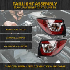 Left & Right Tail Light Assembly Rear Lamp Compatible with 2013-2017 Chevrolet Traverse Replace 84266019 84266020