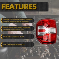 Tail Light Assembly Halogen Compatible With 2022 2023 2024 Ford Maverick XL XLT Taillight Rear Lamp Left Driver Side NZ6Z-13405-A