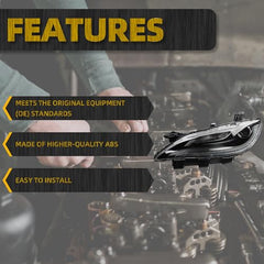 Led Headlight w/Chrome Trim DRL Compatible With 2015 2016 2017 Chrysler 200 200c HID/Xenon Model Replce OE 68285847AA CH2503263 LH Headlamp Left Driver Side Pump Lights