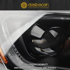 HID Headlights Compatible With Jeep Grand Cherokee 2017-2021 Black Housing Xenon Projector Headlamp Assembly w/LED DRL Right Passenger Side