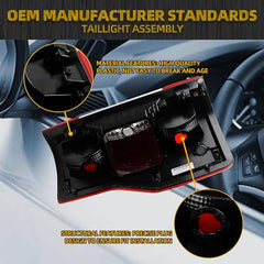 Halogen Left Driver Side Tail Light Assembly Compatible with 2017 2018 2019 Ford F250 F350 F450 Super Duty Taillight Rear Lamp Replace KC3Z13405C Blind Spot Module Can be Installed