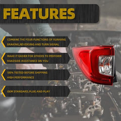 Tail Light Assembly LED Compatible With 2019-2022 Honda Pilot 2019-2021 Honda Passport Rear Lamp Left Driver Side 33550TG7A11