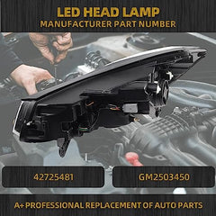 42725481 LED Head Light Front Lamp DRL Compatible with Chevy Trax 2017 2018 2019 2020 2021 2022 GM2503450 Passenger Side Bumper Lights