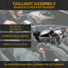 LED Headlight Compatible With Mazda CX-9 CX9 2016-2020 Left Driver Side Headlight Assembly Replaces# MA2502148 TM52510L0B