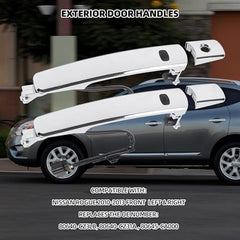 2PCS Front Exterior Door Handle Smart Entry Keyless Chrome Compatible with Nissan Rogue 2010-2013 Left Driver Side Outside Door Handle Right Passenger Side 80640-CZ31B 80640-CZ31A 80645-CA000