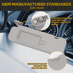 Left Driver Side Sun Visor Compatible with Hyundai Elantra AD(Sixth Gen) 2017 2018 2019 2020 Replace 85210-F0100TTX Gray Without Light