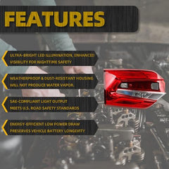 Left Driver Side Inner Tail light Compatible With 2018-2024 Honda Odyssey Rear Light TailLamp Replace# 34155-THR-A01 HO2802117