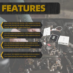 Versatile RV Thermostat Kit Compatible with Dometic AC Models, 12V DC Wall-Mounted, Dual Heating/Cooling Control, LCD Display & Complete Installation Accessories Included (White Thermostat)