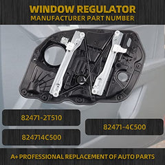 Front Left Driver Side Power Window Regulator Compatible with Kia Optima 2014 2015 2.0L 2.4L Replaces 82471-2T510 82471-4C500 Without Motor
