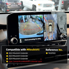 Passenger Side Mirror Compatible with 2022-2024 Mitsubishi Outlander Right Door Mirror w/Power Folding, Turn Signal,Blind Spot Detestion,360° Camera and Heated Glass 7632F022 (9+1Pins)