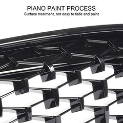 Front Grille Kidney Grill Replacement Compatible with BMW 3 Series F30 F31 F35 2012-2018 Black Frame Silver Net