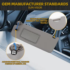 Left Driver Side Sun Visor Compatible with Honda Pilot 2016-2022 Honda Ridgeline 2018-2020 Replace 83280-TG7-A12ZB Sunvisor Replacement