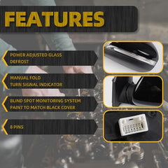 Driver Side Mirror Replacement Left Compatible with Hyundai Tucson 2016 2017 2018 8Pins Power Heated Turn Signal Blind Spot Monitoring PTM 87610D3430 87610-D3430 HY1320231