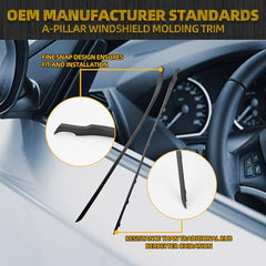 Pair A-Pillar Windshield Molding Trim Panel Compatible with Ford Fiesta 2011-2019 Outer Pillar Trim Molding Replaces# AE8Z5403136A AE8Z5403137B