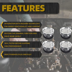 4pcs Bright Silver Dashboard Air Conditioning AC Heater Vent Compatible with Ford F150 2009-2014 Replaces# 9L3Z-19893-CA