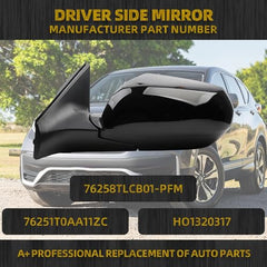 Left Driver Side Mirror Compatible with Honda CRV 2017-2022 Manual Folding Power Glass Non-Heated Rear View Mirror Replaces HO1320317 3Pins